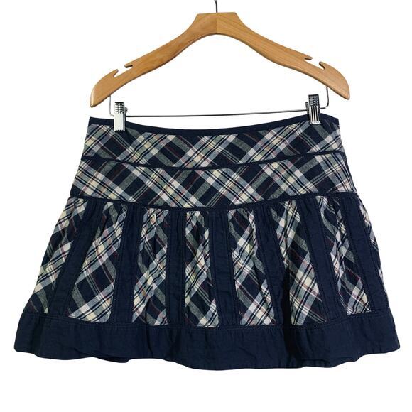 AMERICAN EAGLE OUTFITTERS Skirt 10 Mini Plaid Side Zip Academia Preppy Gilmore - Picture 2 of 11